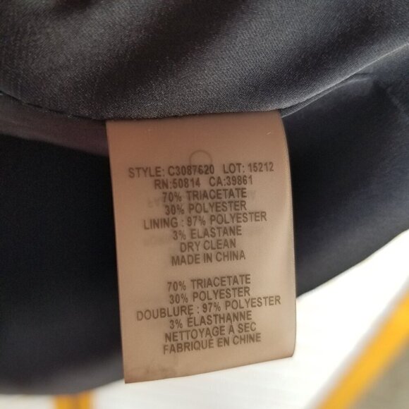 Tahari Navy Blue Dress Size 12 Esmarella A-Line 3/4 Sleeve - Picture 11 of 11